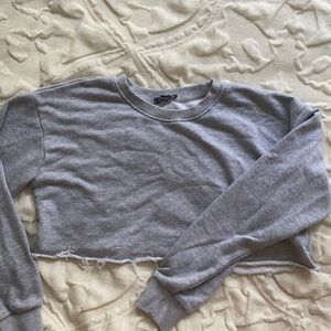 Boohoo cropped crew neck sweatshirt